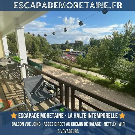 T3-balcon Plein Sud-acces Direct Au Bord Du Loing Apartment